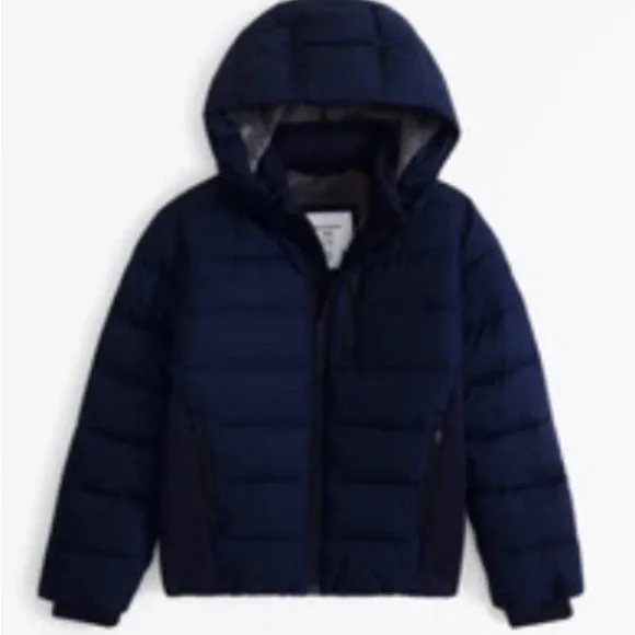a&f performance puffer Navy jacket kids - Picture 1 of 5